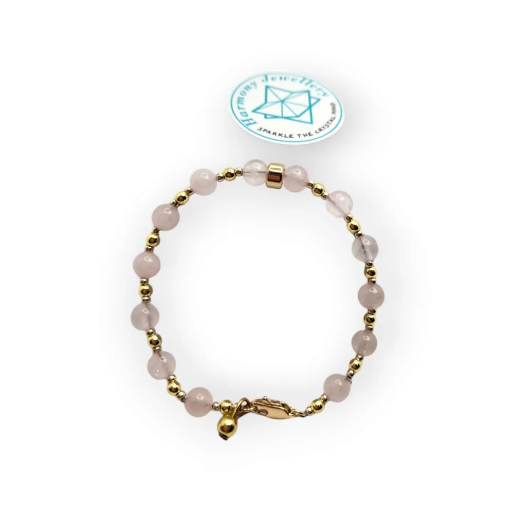 Rose Quartz, Golden Hematite Bracelet 6 mm